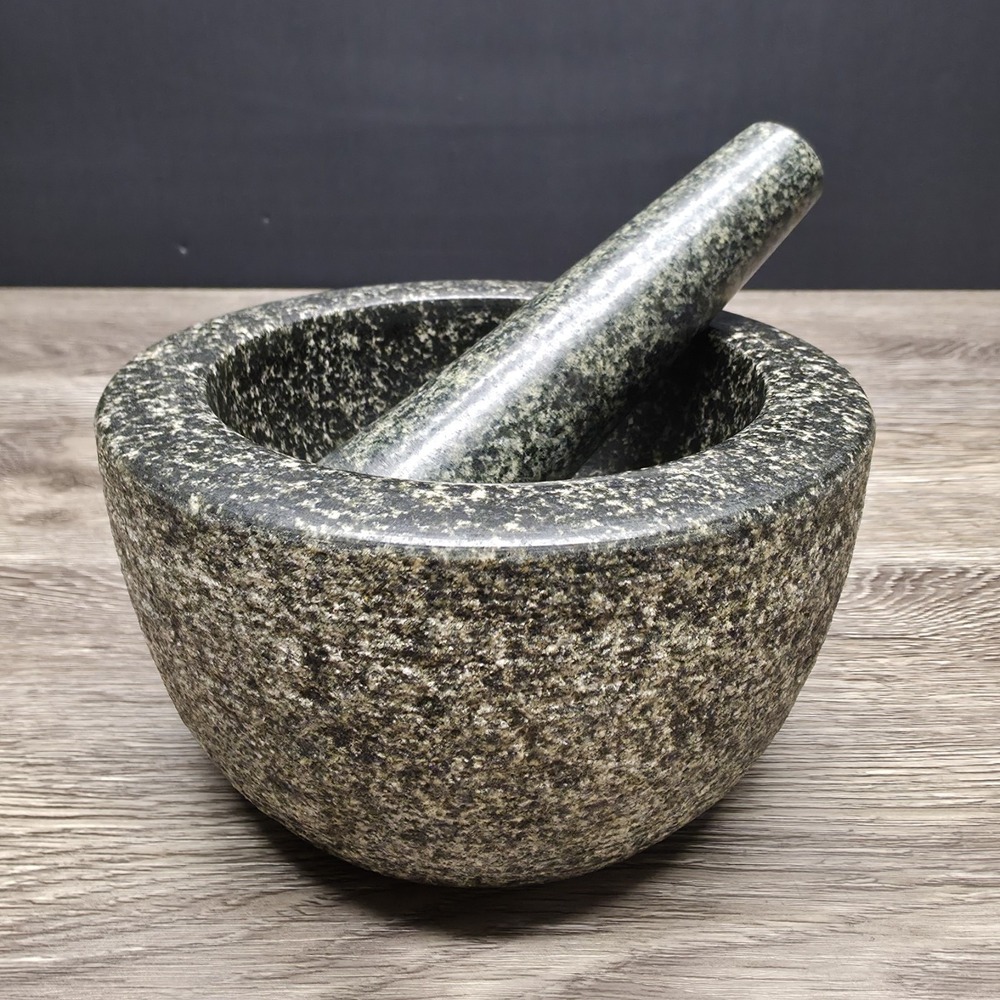 Molcajete - Granite Mortar and Pestle - Heavy Set 7.8lbs - 6.25" X 3.5"